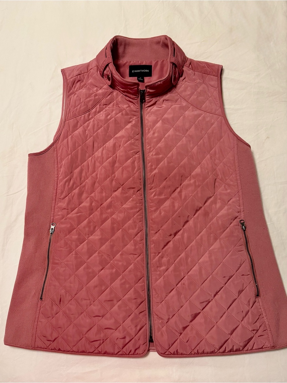 41 Hawthorn Quilted Dusty Rose Sleeveless Vest